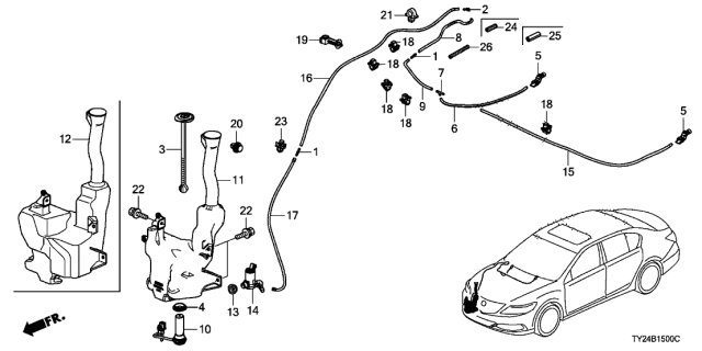 2018 Acura RLX Washer Tank Diagram for 76841-TY2-003