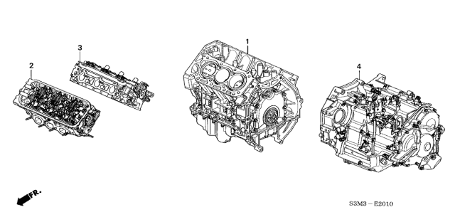 2001 Acura CL General Assembly, Cylinder Block Diagram for 10002-PGE-A03