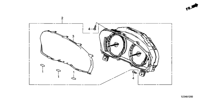 2019 Acura TLX Combination Meter Diagram for 78100-TZ7-A41