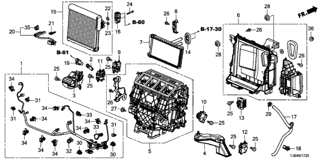 2019 Acura RDX Core, Component Heater Diagram for 79110-TJB-A41