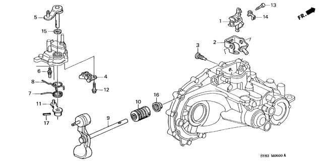 1999 Acura CL MT Shift Arm - Shift Lever Diagram