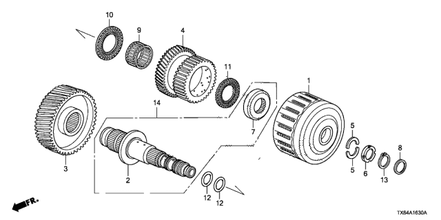 2017 Acura ILX 4 Door TECH (PLUS) KA DCT AT Idle Shaft - Reverse Clutch Diagram
