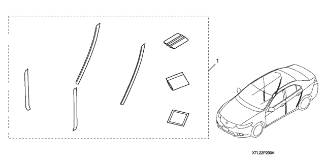 2011 Acura TSX 5 Door TSXTEC KA 5AT Door Edge Film Diagram