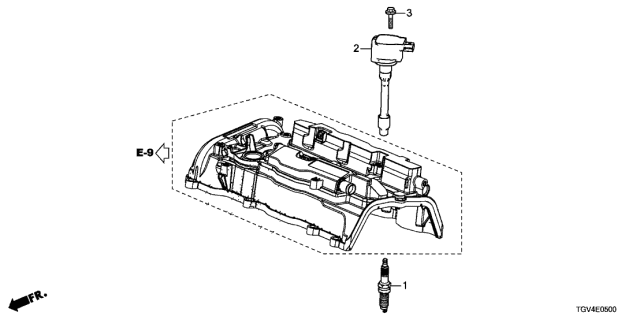 2021 Acura TLX Plug Top Coil - Spark Plug Diagram