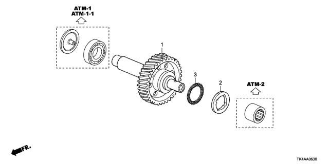 2014 Acura TL 4 Door TECH (3.5) KA 6AT AT Idle Shaft Diagram
