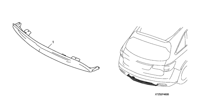 2014 Acura MDX 5 Door TECH (SH-AWD) KA 6AT Sport Bumper Trim (Rear) Diagram