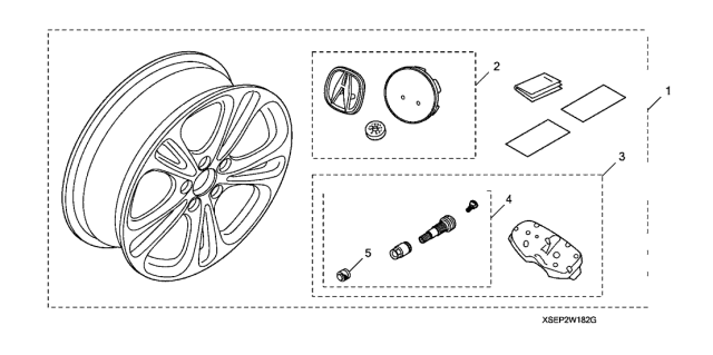 2008 Acura TL 4 Door BASE (NAVIGATION) KA 5AT Alloy Wheels Diagram 3