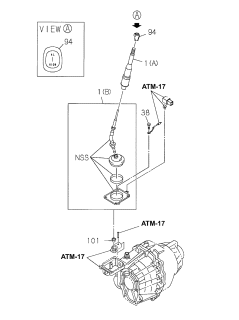 1998 Acura SLX 4 Door 4LS (PREMIUM) KA 4AT Shift Lever (4WD) Diagram