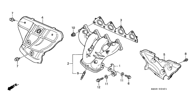 1992 Acura Integra Exhaust Manifold Cover A Diagram for 18120-PR4-000