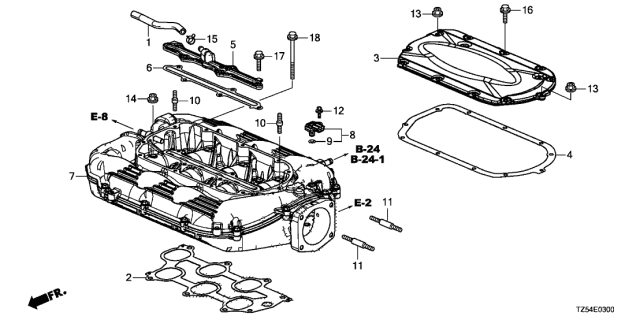 2017 Acura MDX 5 Door BASE (E.LIBERTY) KA 9AT Intake Manifold (3.5L) Diagram