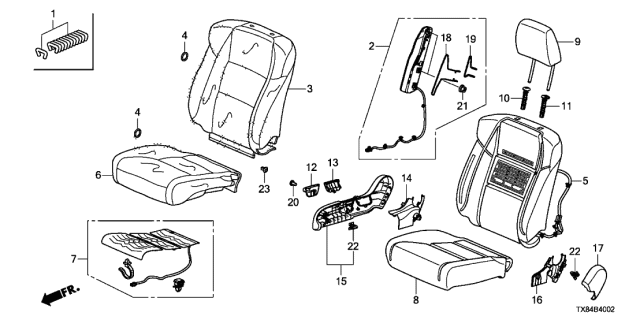 2013 Acura ILX Hybrid Cover, Passenger Side Outer-Reclining (Inner) (Sandstorm) Diagram for 81237-TA0-A01ZM