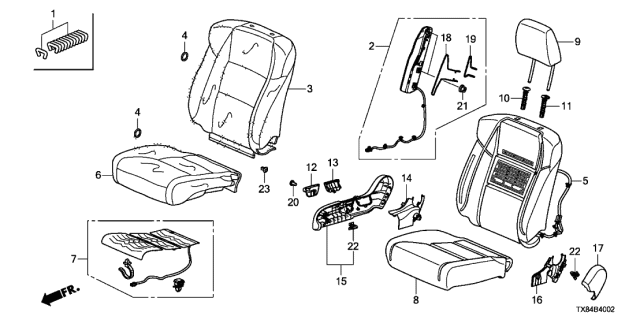 2014 Acura ILX Hybrid Front Seat Diagram 2