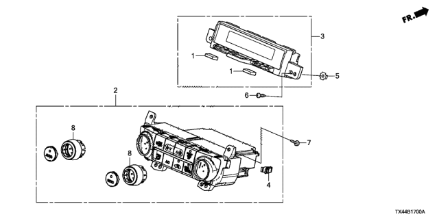 2014 Acura RDX Control Assembly, Automatic Air Conditioner (Premium Black Metallic) Diagram for 79600-TX4-A41ZC