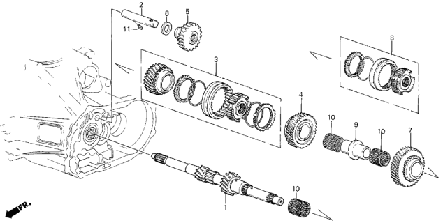 1990 Acura Legend 4 Door L (MOQUETTE) KA 5MT MT Mainshaft Diagram