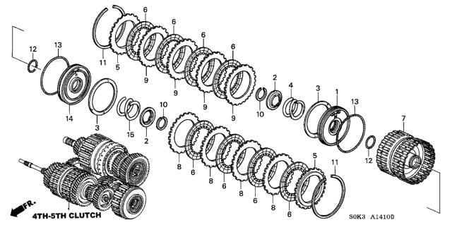 2002 Acura TL 4 Door TL KA 5AT 5AT Clutch (4TH-5TH) Diagram