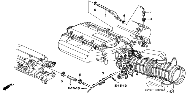 2002 Acura MDX Pcv Tube Diagram for 11856-PGK-A00