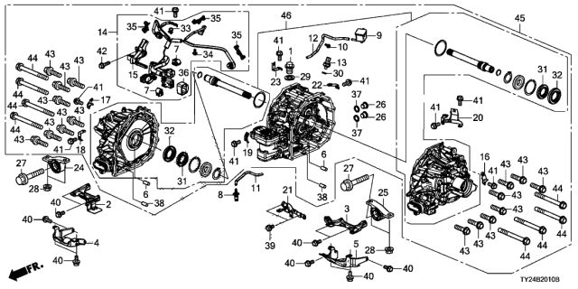 2016 Acura RLX Nut, Flange (10MM) Diagram for 90371-TY2-A01