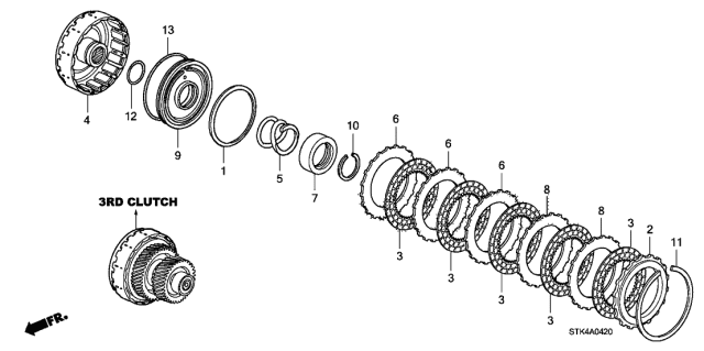 2010 Acura RDX 5 Door TECH KA 5AT AT Clutch (3RD) Diagram