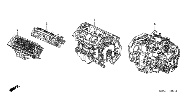 2004 Acura TL Transmission Assembly (At) Diagram for 20021-RDG-020