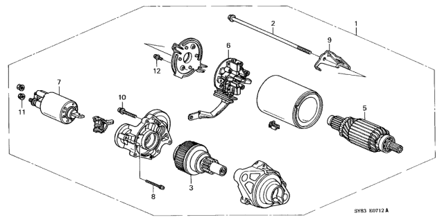 1998 Acura CL Starter Motor Assembly (Sm-44201) (Mitsuba) Diagram for 31200-P8A-A01