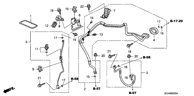 2005 Acura TSX Suction Pipe Rubber Diagram for 80465-SDA-A00