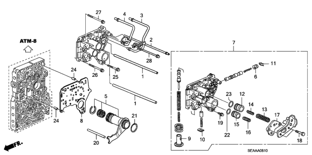 2008 Acura TSX 4 Door TSX (NAVIGATION) KA 5AT AT Regulator Body Diagram