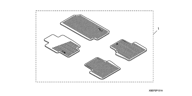 2005 Acura TL 4 Door BASE (NAVIGATION) KA 5AT All-Season Floor Mat Diagram