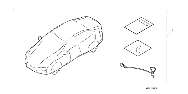 2021 Acura TLX 4 Door ADV KA XAT Car Cover Diagram