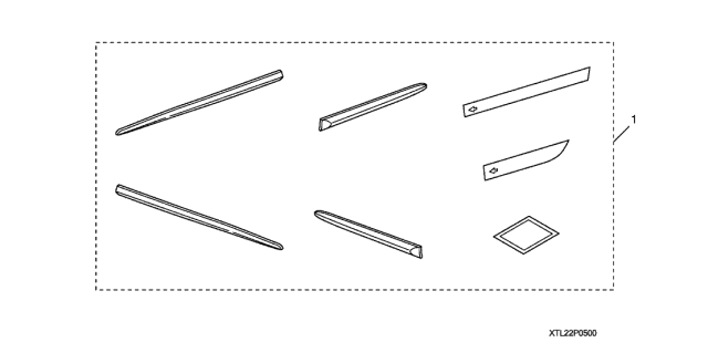 2009 Acura TSX Body Side (Polished Metal Metallic) Molding Diagram for 08P05-TL2-240