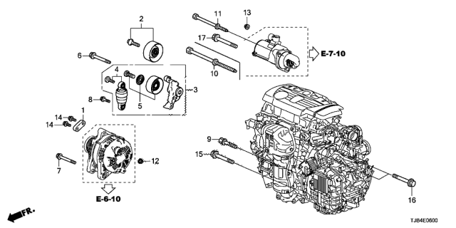 2021 Acura RDX Automatic Tensioner Assembly Diagram for 31170-6B2-A01