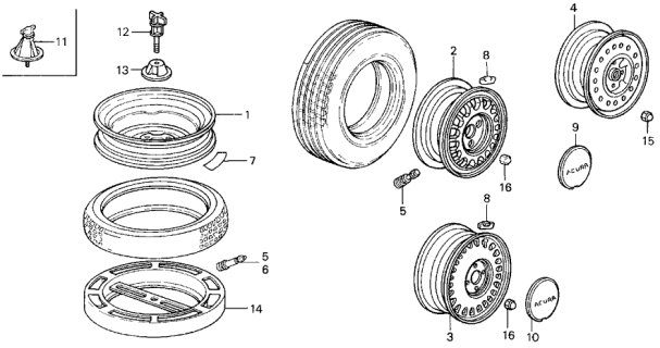 1990 Acura Legend Aluminum Wheel Rim (5 1/2-Jx15) Diagram for 42700-SD4-A82