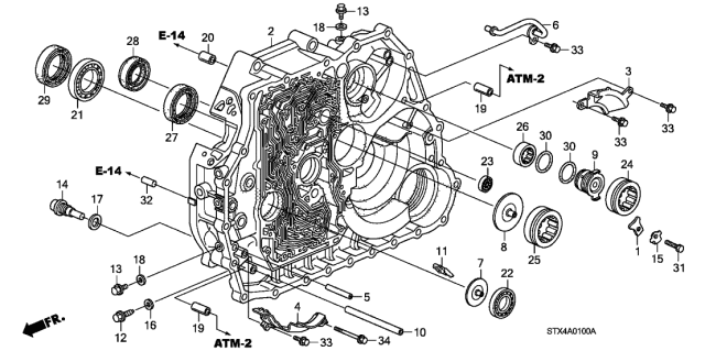 2008 Acura MDX 5 Door TECH KA 5AT AT Torque Converter Case Diagram