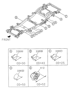 1999 Acura SLX 4 Door 4LS (PREMIUM) KA 4AT Frame - Grommets Diagram