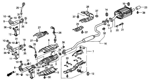 1999 Acura Integra Exhaust Pipe Diagram