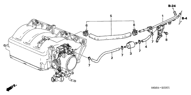 2006 Acura RSX Install Pipe - Tubing Diagram