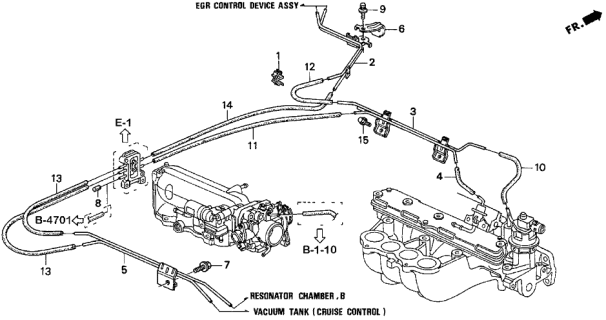 1997 Acura CL 2 Door BAS2.2 KA 4AT Install Pipe - Tubing Diagram