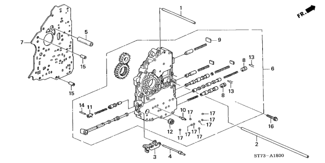 2000 Acura Integra 3 Door GS (LEATHER) KA 4AT AT Main Valve Body Diagram