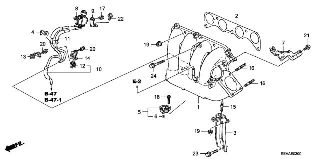 2008 Acura TSX 4 Door TSX KA 6MT Intake Manifold Diagram