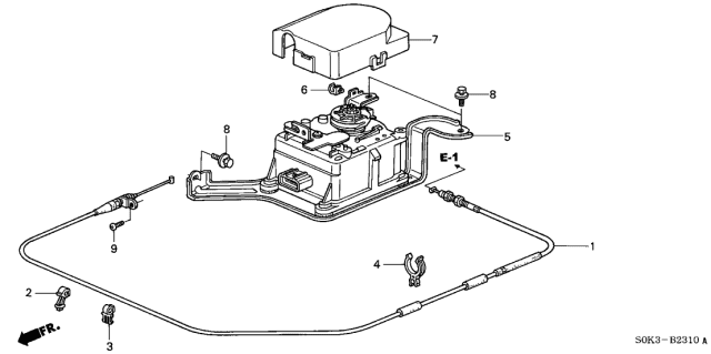 2000 Acura TL Throttle Wire Clip (Black) Diagram for 17926-SM4-941