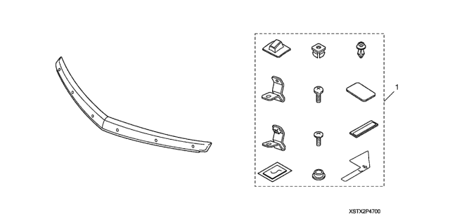 2011 Acura MDX Air Deflector Diagram