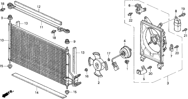 1996 Acura TL Condenser Diagram for 80110-SW5-003