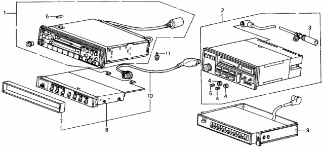 1988 Acura Integra Tuner Assembly, Automatic Radio Diagram for 39100-SD2-A11