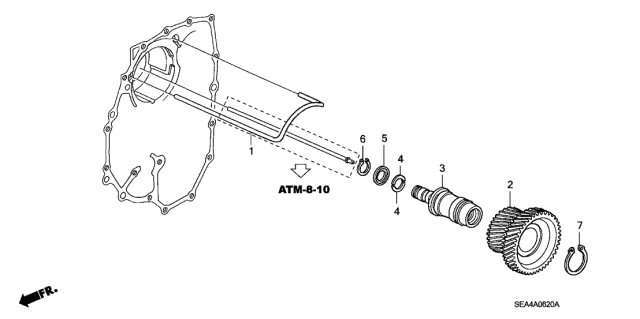 2004 Acura TSX 4 Door TSX (NAVIGATION) KA 5AT AT Idle Shaft Diagram