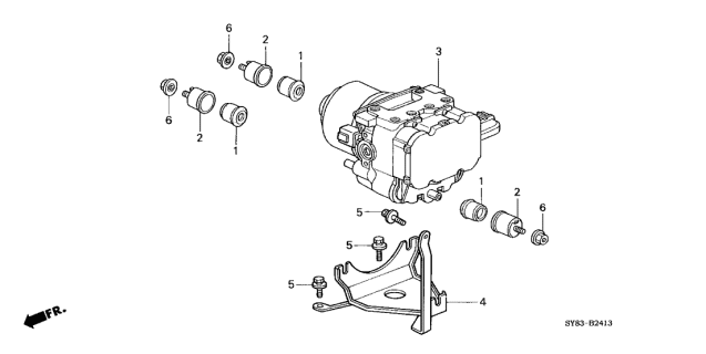 1998 Acura CL Abs Modulator Assembly Diagram for 57110-SS8-A51