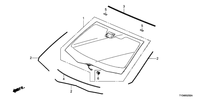 2015 Acura RLX Front Windshield Diagram