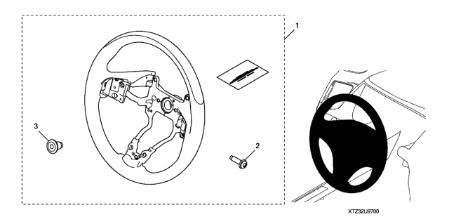2016 Acura TLX Steering Wheel (Wood) Diagram