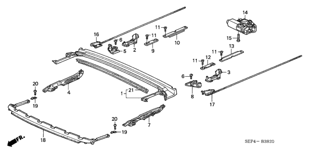 2004 Acura TL Screw, Flat (4X3.5) Diagram for 70382-SDN-A01