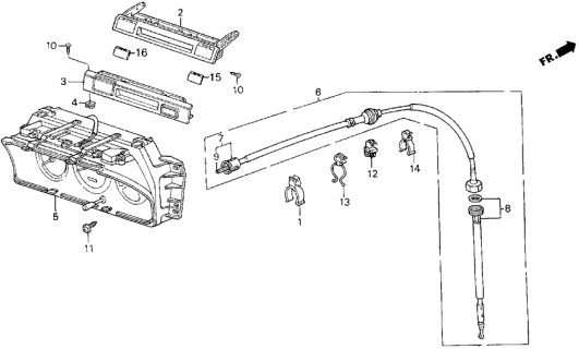 1989 Acura Legend Combination Meter Assembly Diagram for 78100-SD4-A18