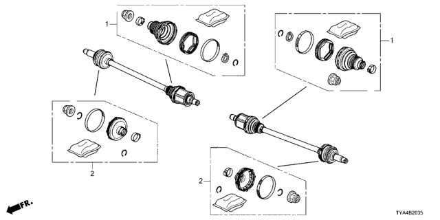 2022 Acura MDX Boot Set, Inboard Diagram for 42017-TYA-A00