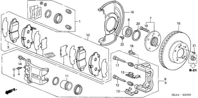 2007 Acura TSX Front Brake Diagram